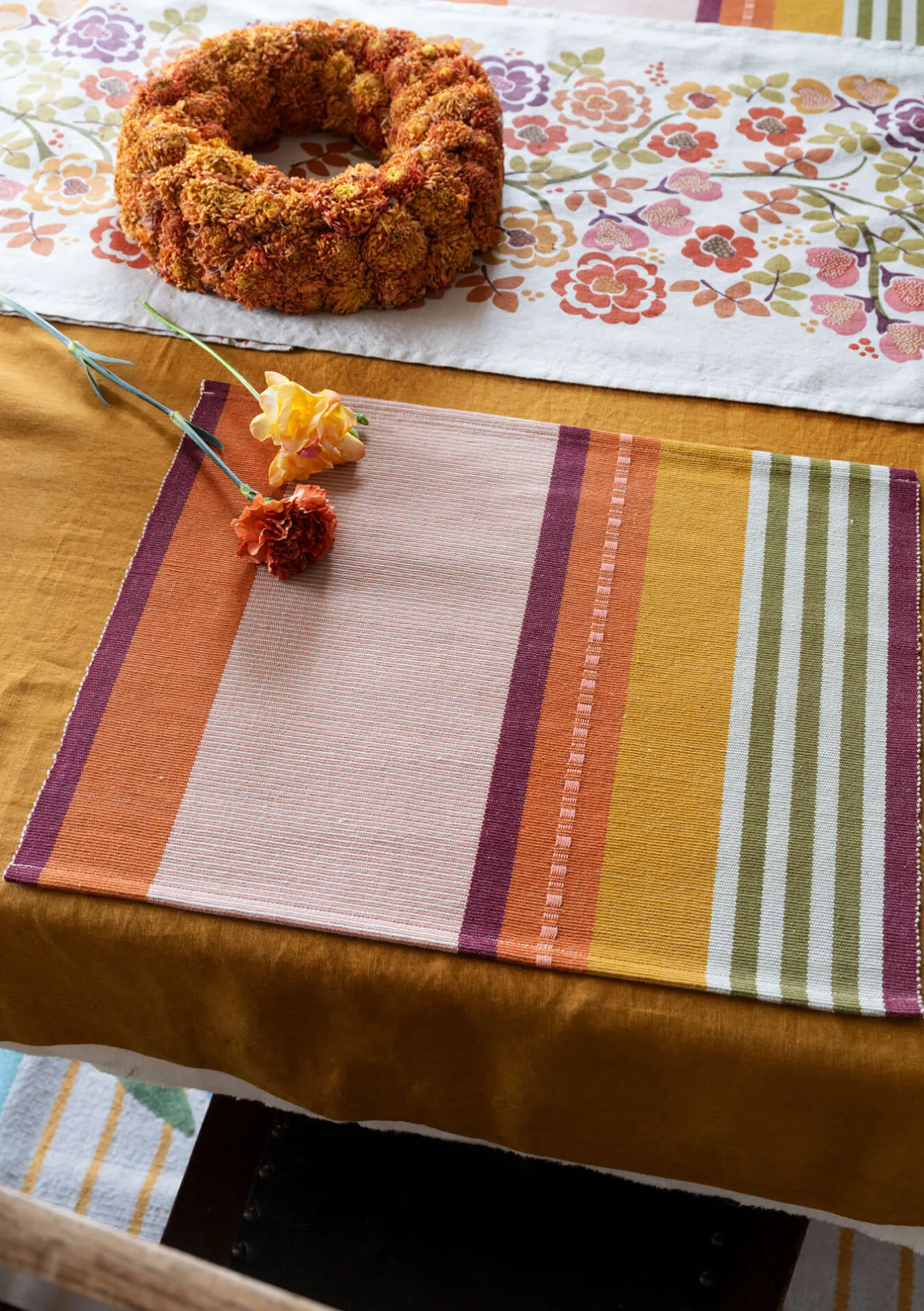 Gudrun Sjödén Bordstablett "Wild rose" i ekologisk bomull