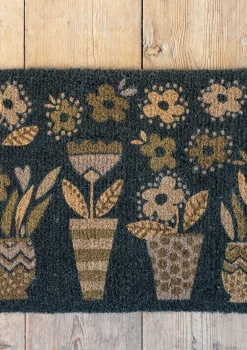 Gudrun Sjödén Dörrmatta "Flower pots" i kokosfiber