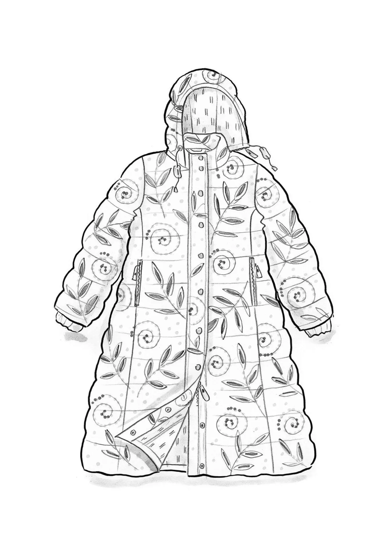 Gudrun Sjödén Dunkappa "Bhumika" återvunnen polyester/dun