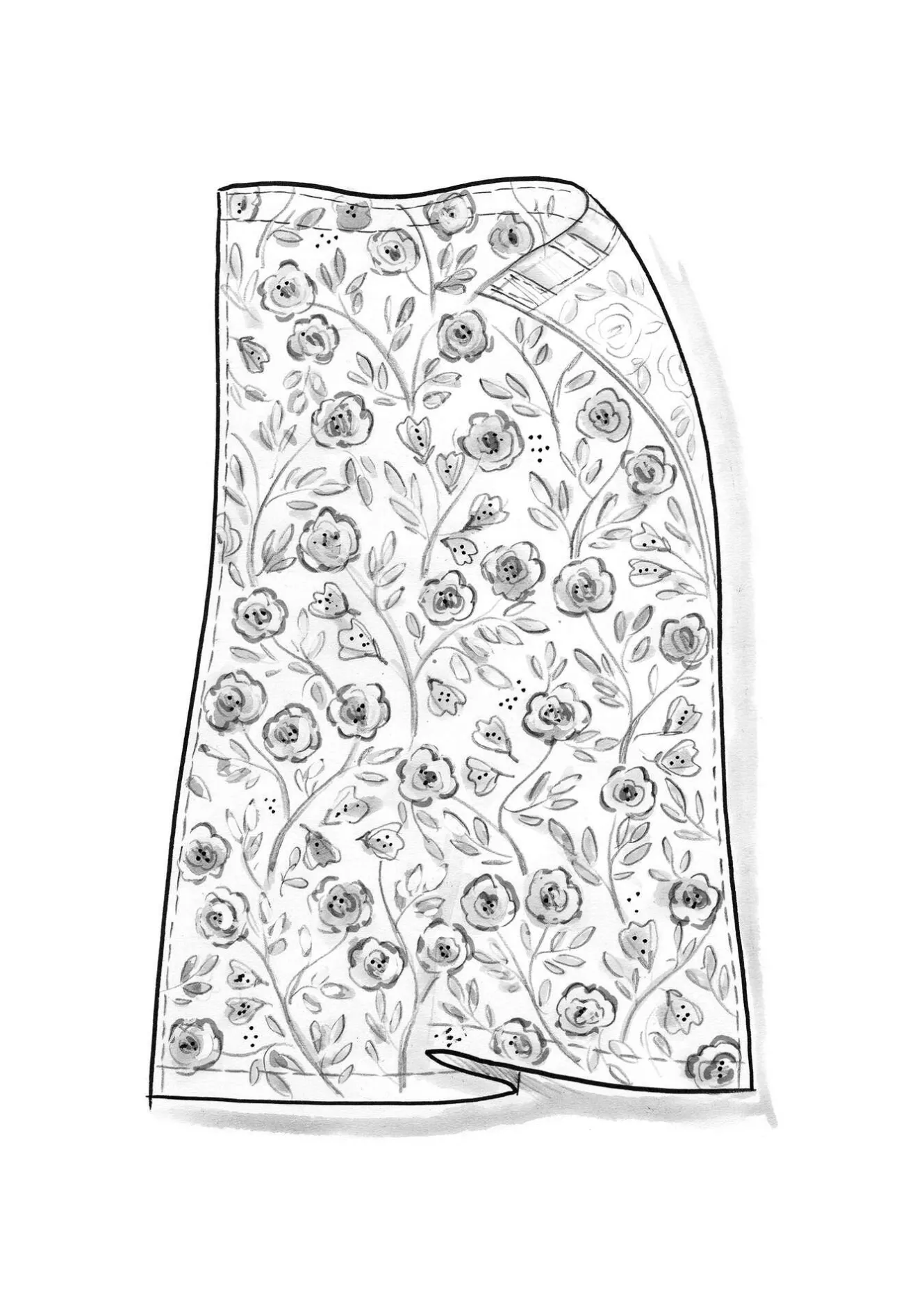 Gudrun Sjödén Gardin "Wild rose" i lin/bomull