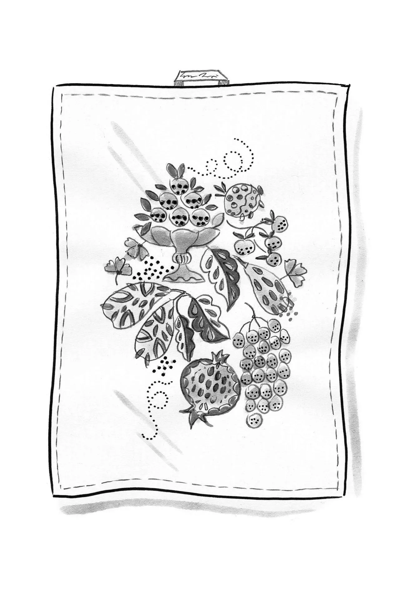 Gudrun Sjödén Kökshandduk "Fruits" i ekologisk bomull