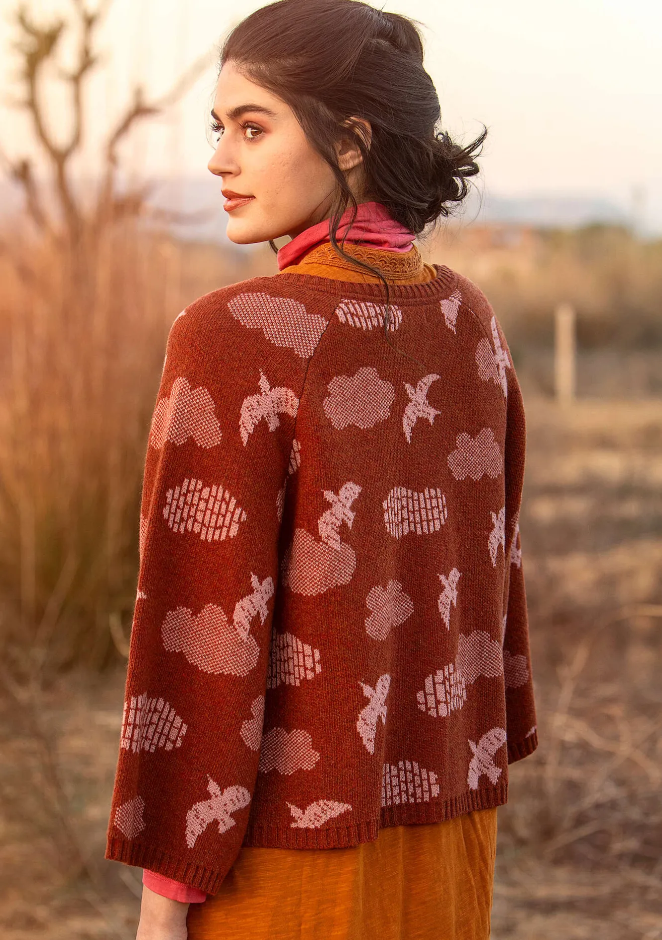 Gudrun Sjödén Kofta "Flyttfågel" i återvunnen ullmix/ återvunnen bomull