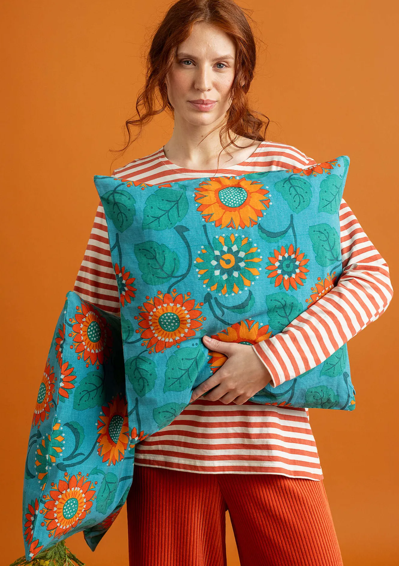 Gudrun Sjödén Kuddfodral "Sunflower" i ekologisk bomull/lin