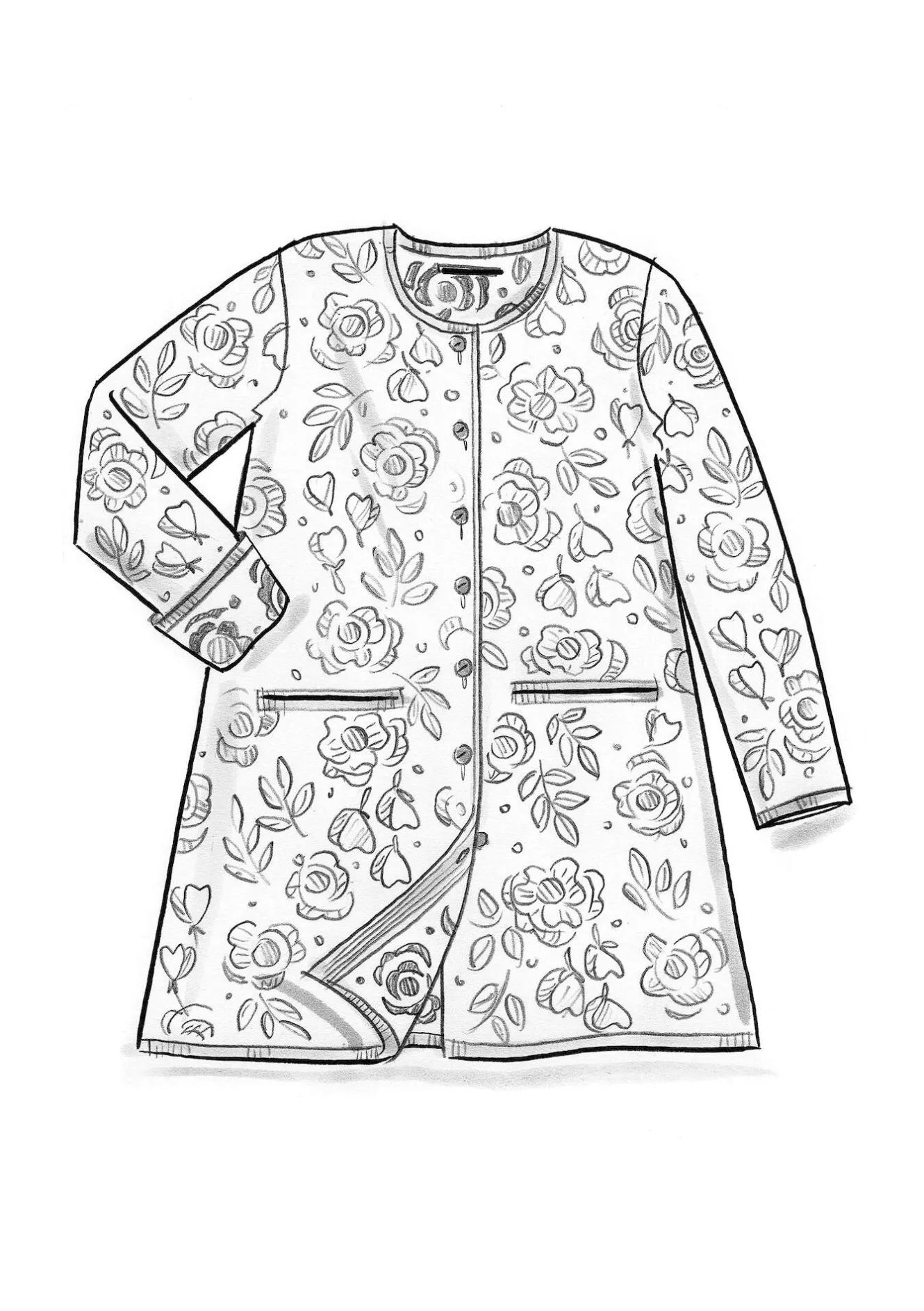 Gudrun Sjödén Långkofta "Astrid" i ekologisk/återvunnen bomull