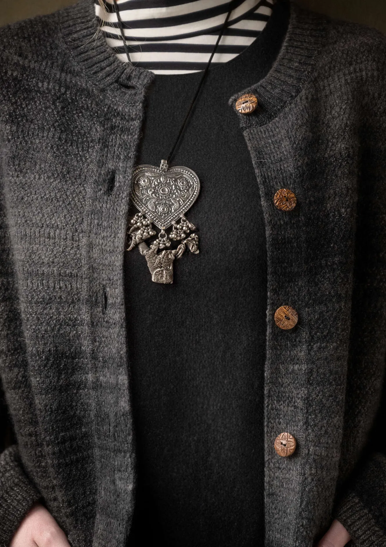 Gudrun Sjödén Långkofta "Eckerö" i effektfärgad ull