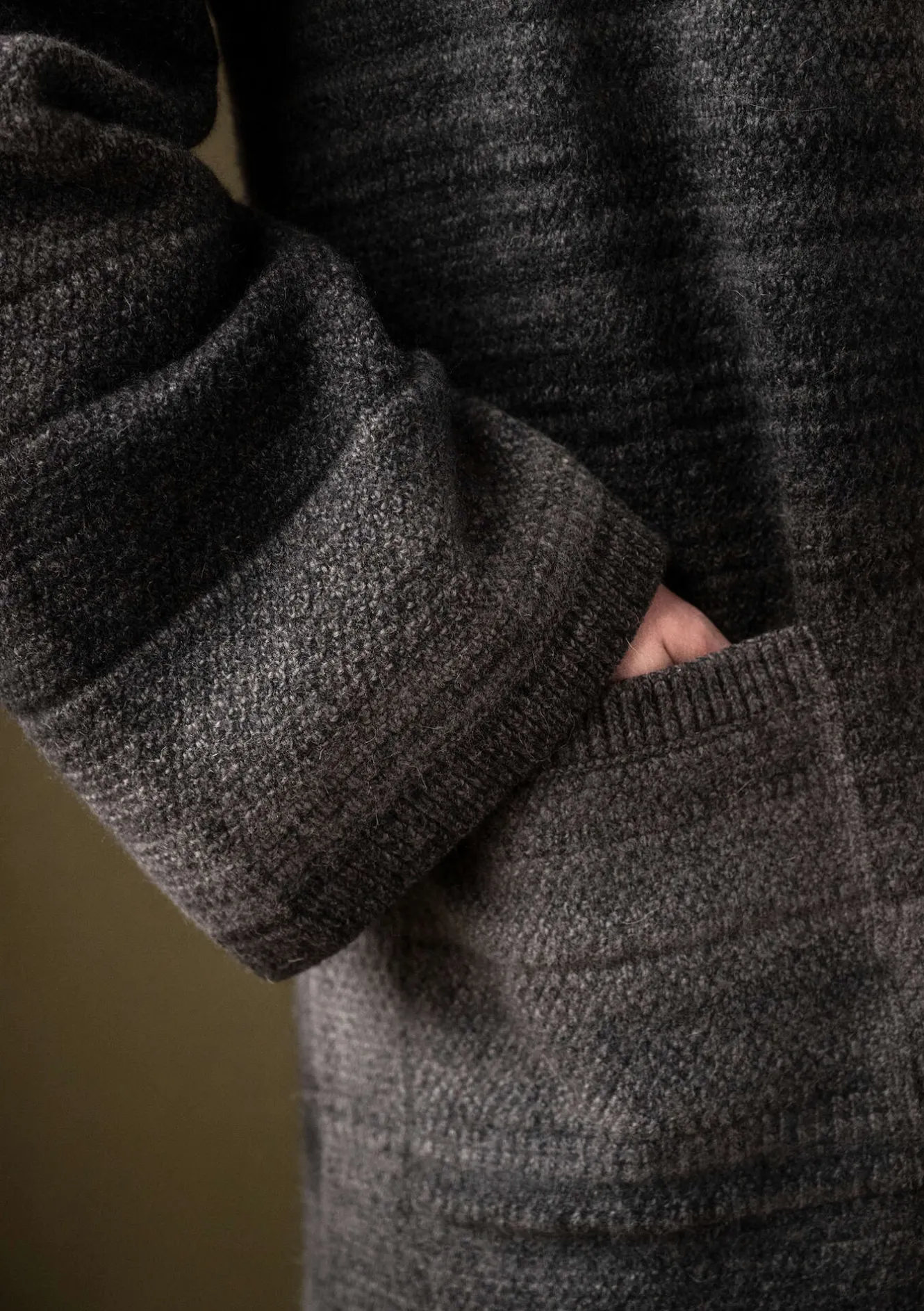 Gudrun Sjödén Långkofta "Eckerö" i effektfärgad ull