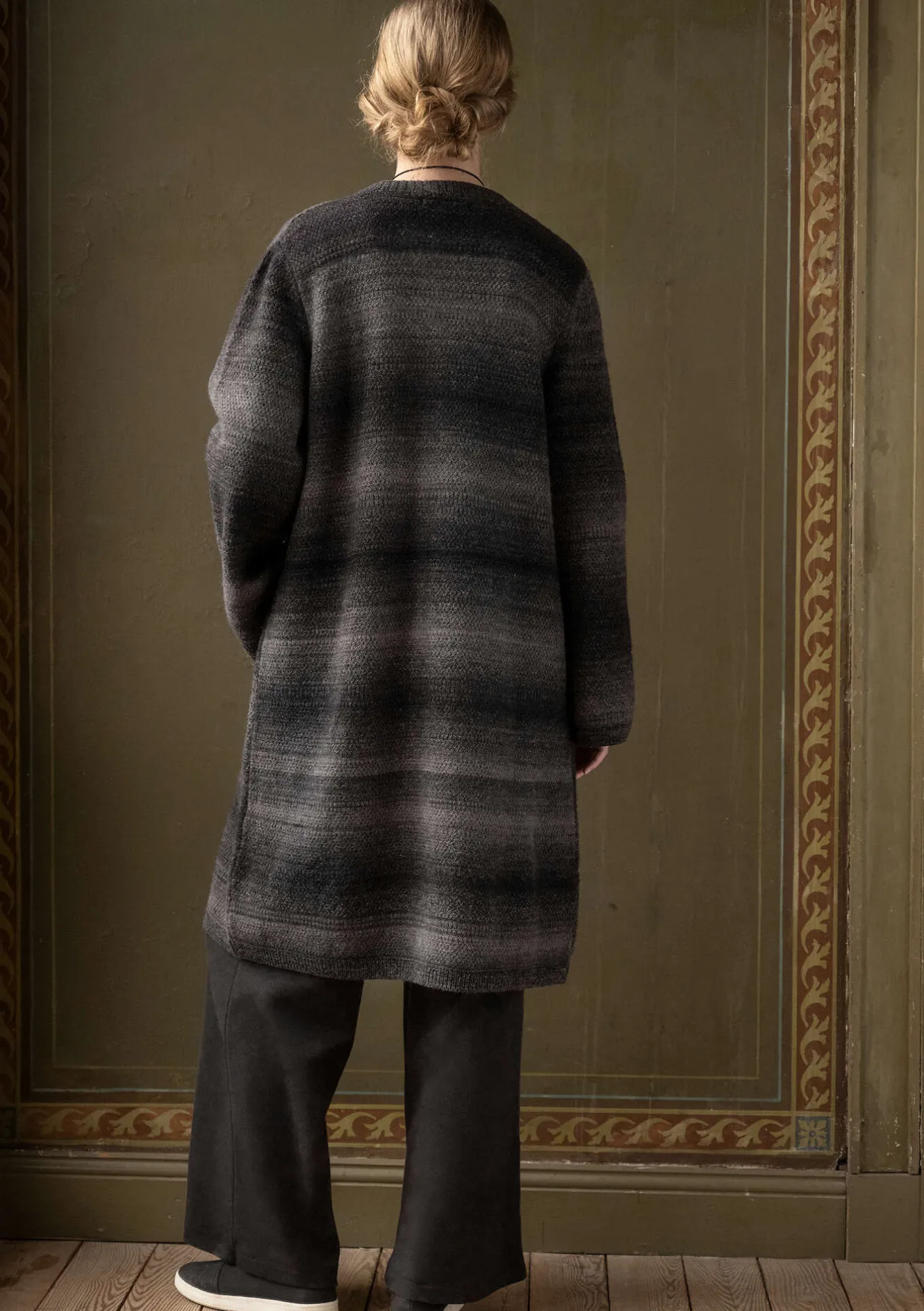 Gudrun Sjödén Långkofta "Eckerö" i effektfärgad ull