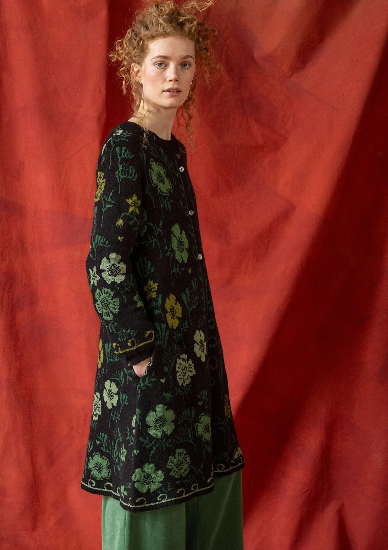 Gudrun Sjödén Långkofta "Gnistra" i alpackamix/ekologisk och återvunnen bomull