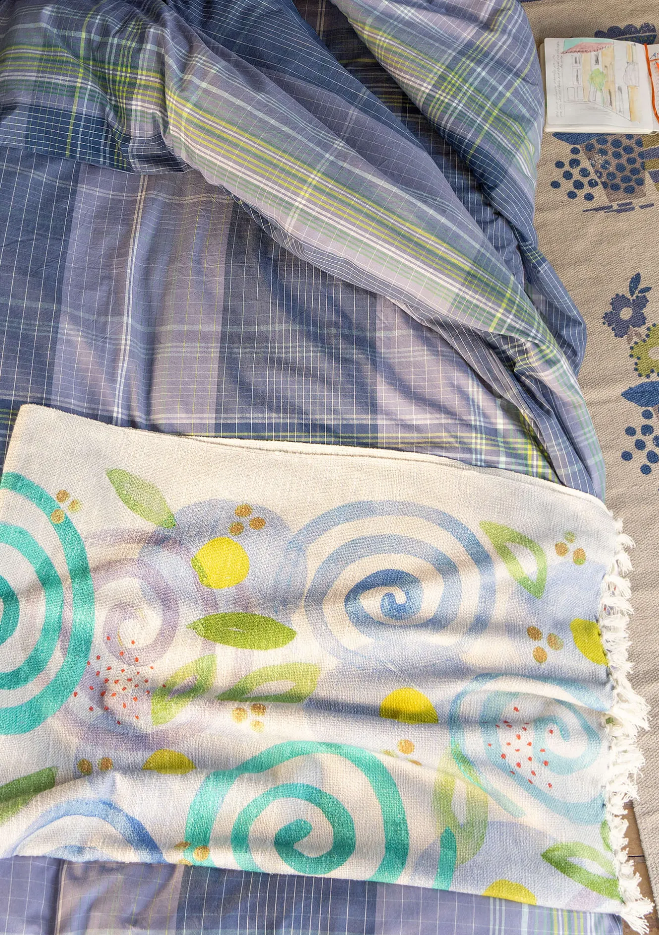 Gudrun Sjödén Pläd "Cumulus" i ekologisk bomull