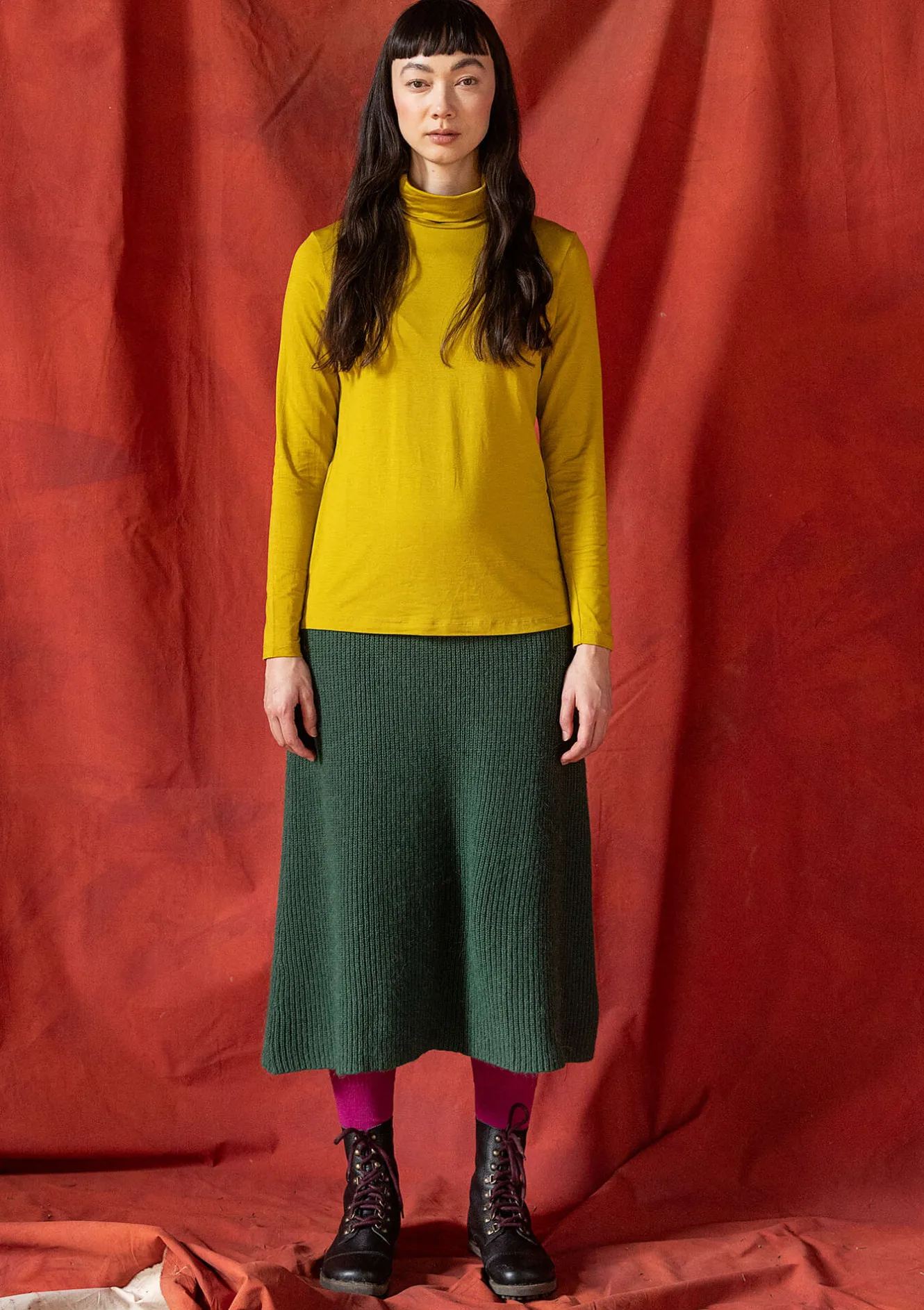 Gudrun Sjödén Stickad kjol "Vinternatt" i alpackamix