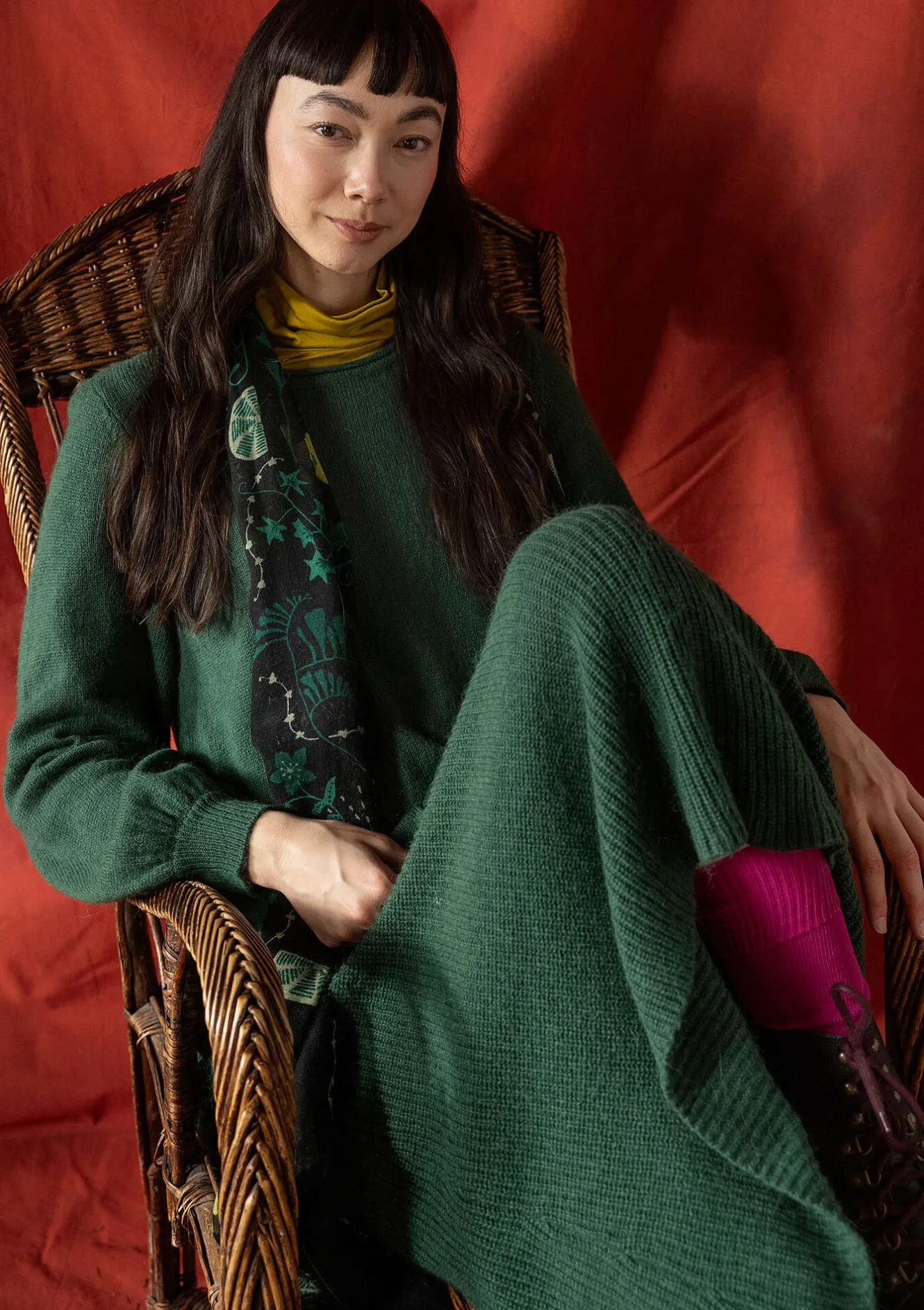 Gudrun Sjödén Stickad kjol "Vinternatt" i alpackamix