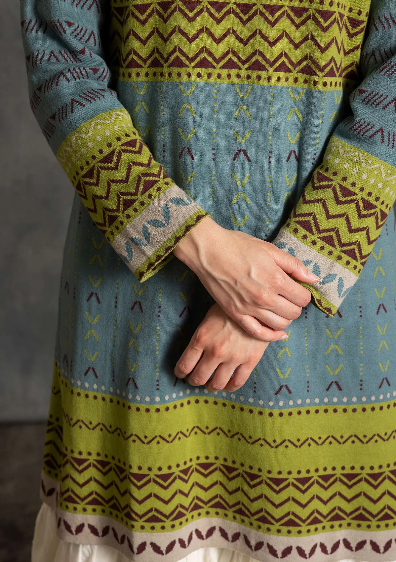 Gudrun Sjödén Stickad klänning "Kajsa" i ekologisk/återvunnen bomull