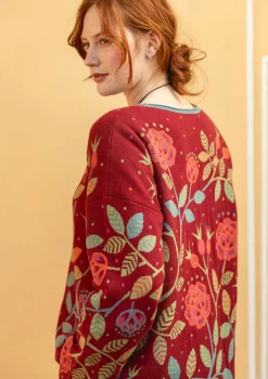 Gudrun Sjödén Stickad tröja "Nyponros" i ekologisk/återvunnen bomull