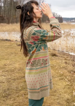 Gudrun Sjödén Stickad tunika "Borealis" i ekologisk och återvunnen bomull/ull