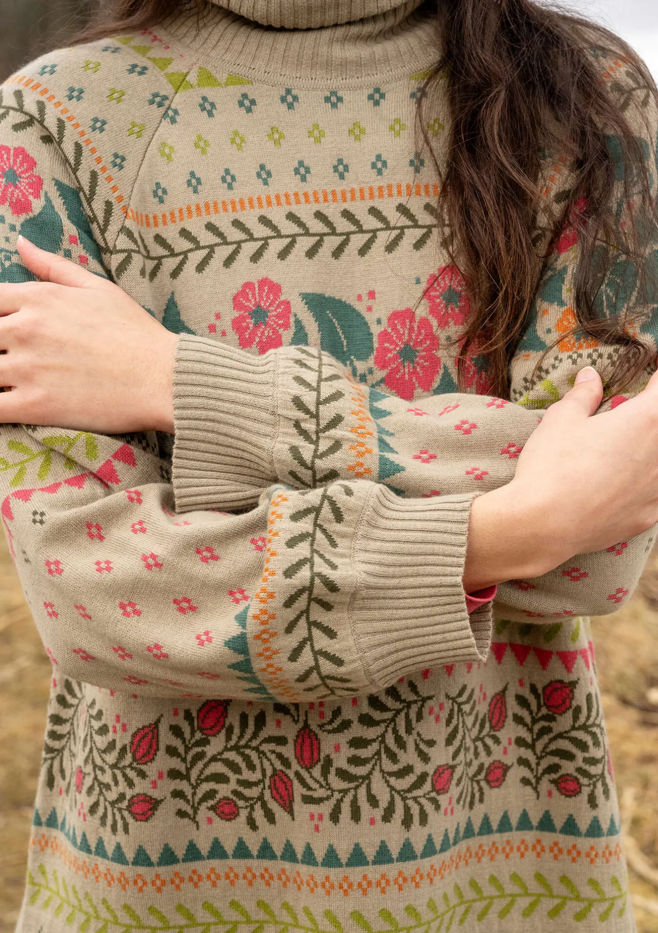 Gudrun Sjödén Stickad tunika "Borealis" i ekologisk och återvunnen bomull/ull