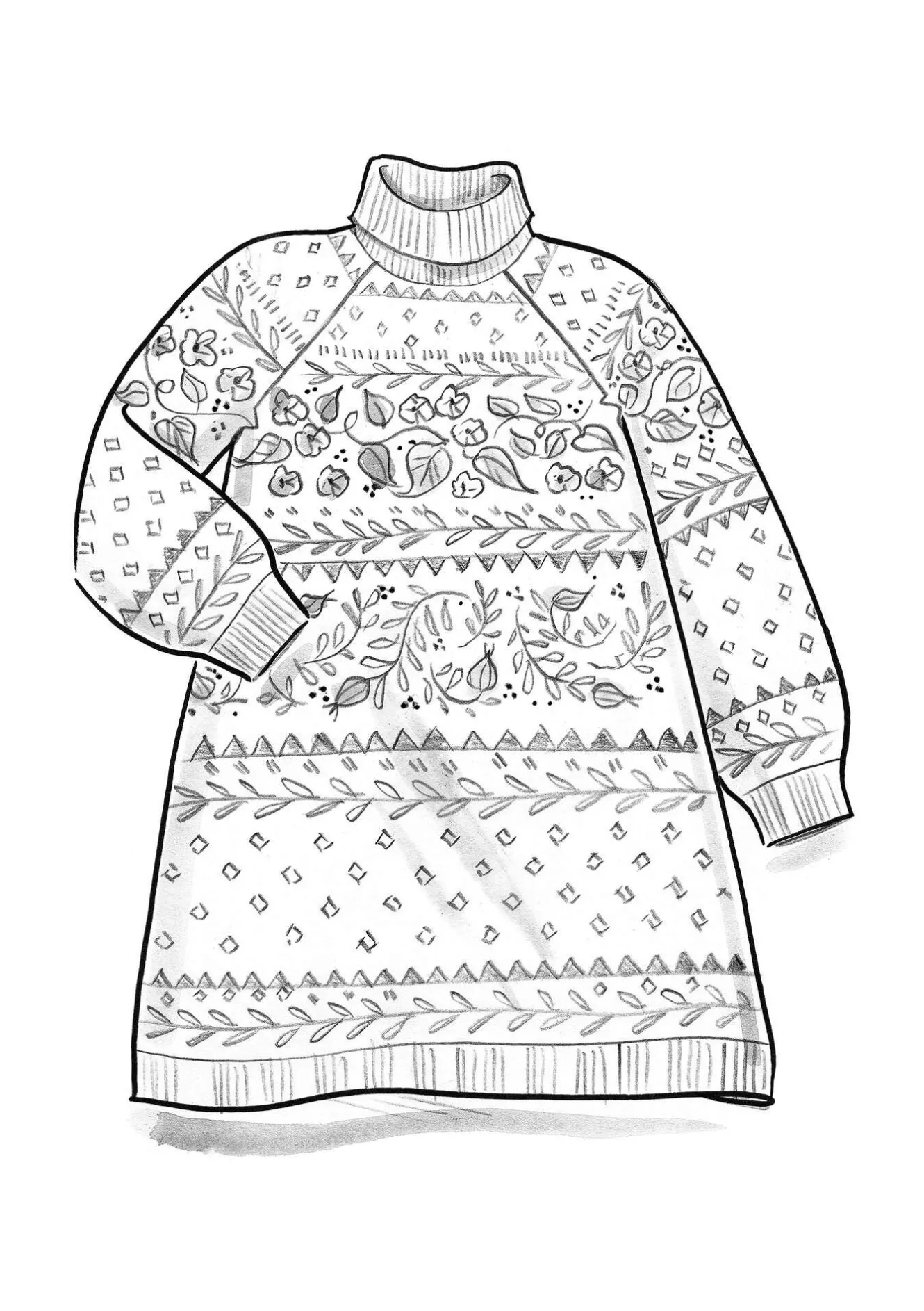 Gudrun Sjödén Stickad tunika "Borealis" i ekologisk och återvunnen bomull/ull