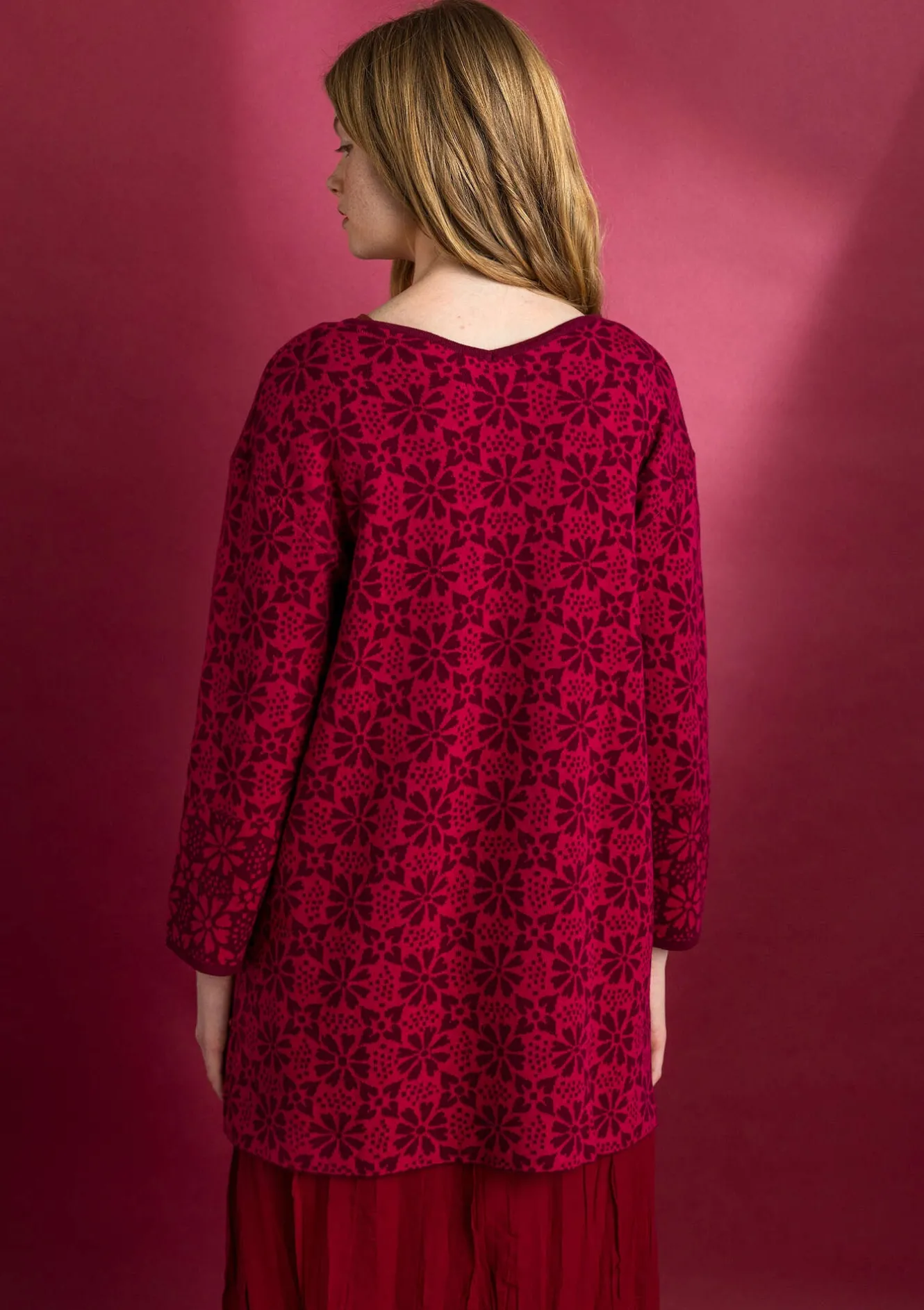 Gudrun Sjödén Stickad tunika "Freja" i ekologisk/återvunnen bomull