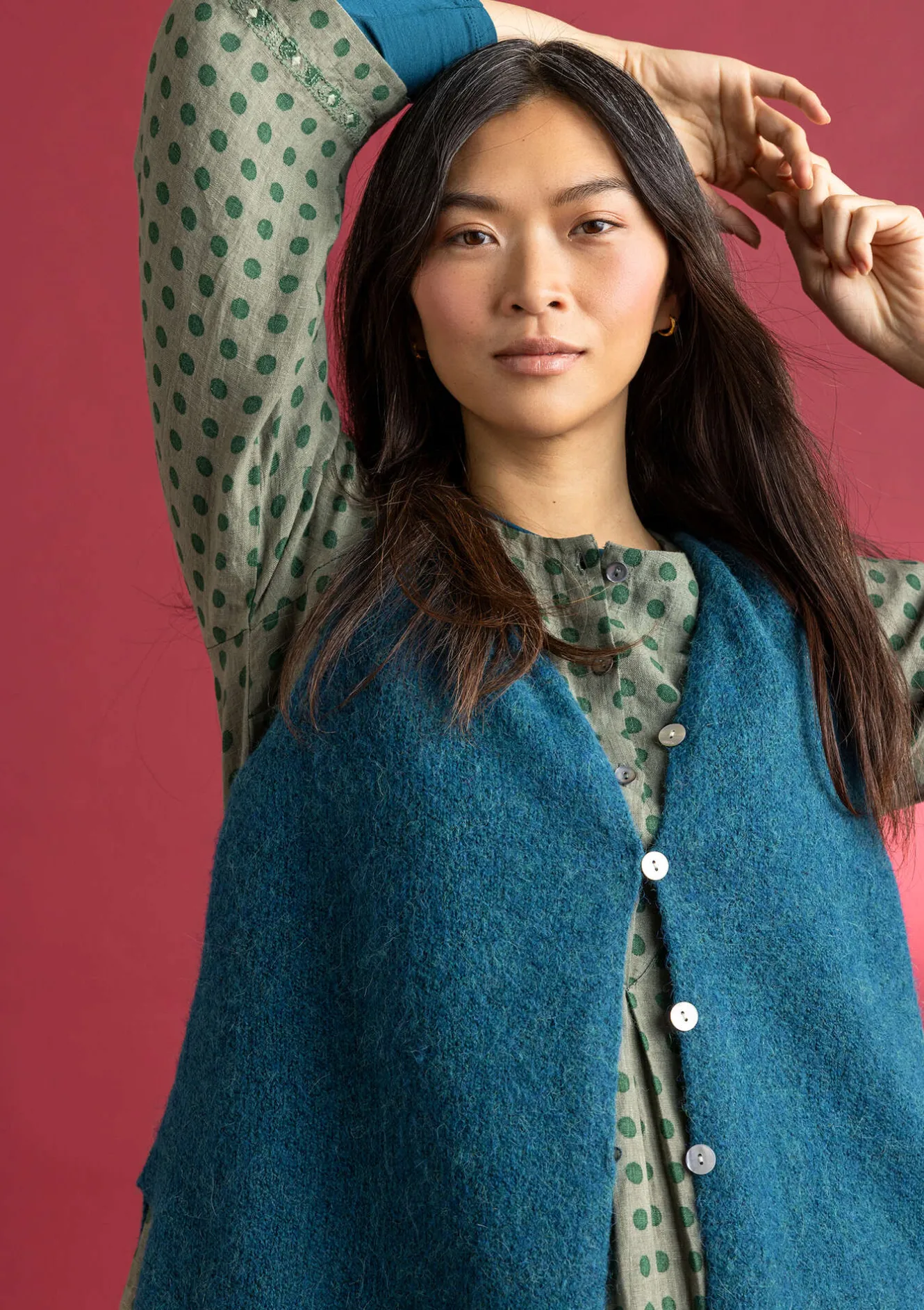 Gudrun Sjödén Stickad väst i alpackamix