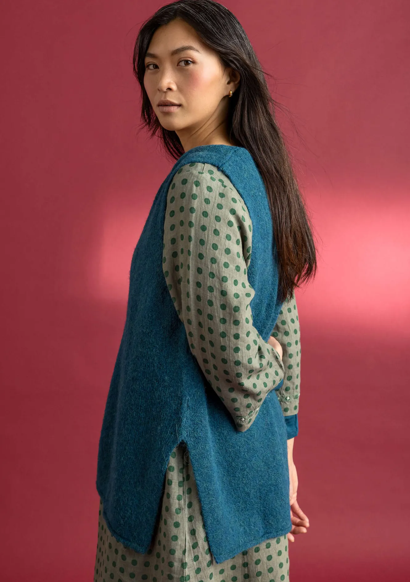 Gudrun Sjödén Stickad väst i alpackamix