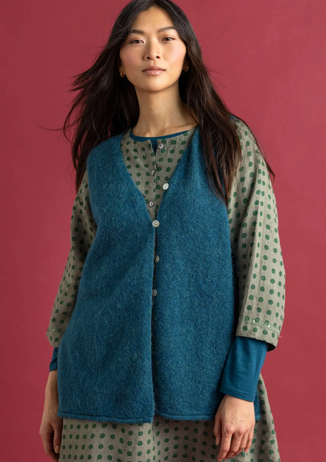 Gudrun Sjödén Stickad väst i alpackamix