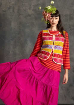 Gudrun Sjödén Stickad väst "Klara" i ekologisk/återvunnen bomull