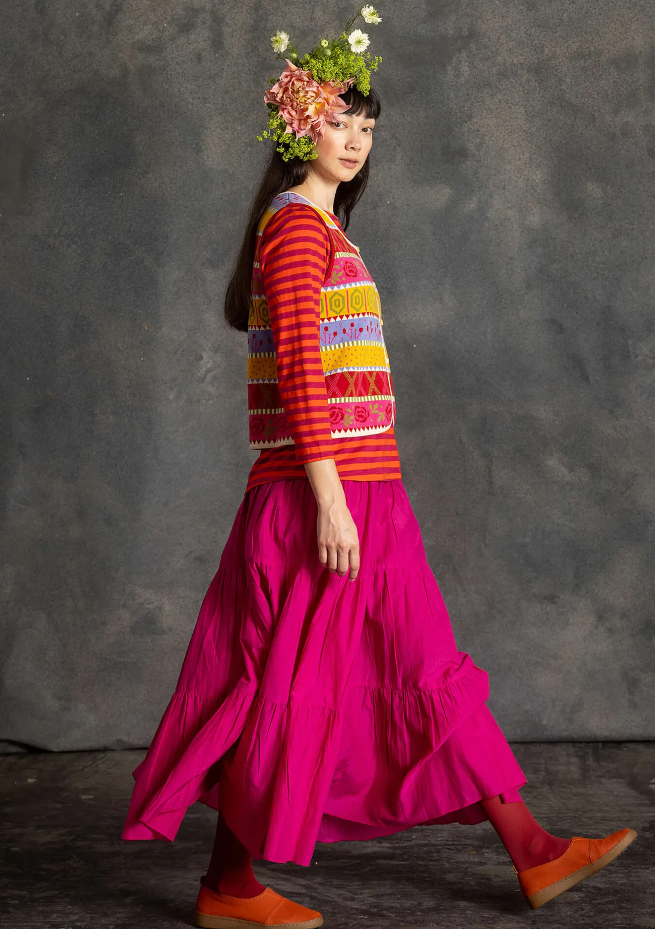 Gudrun Sjödén Stickad väst "Klara" i ekologisk/återvunnen bomull