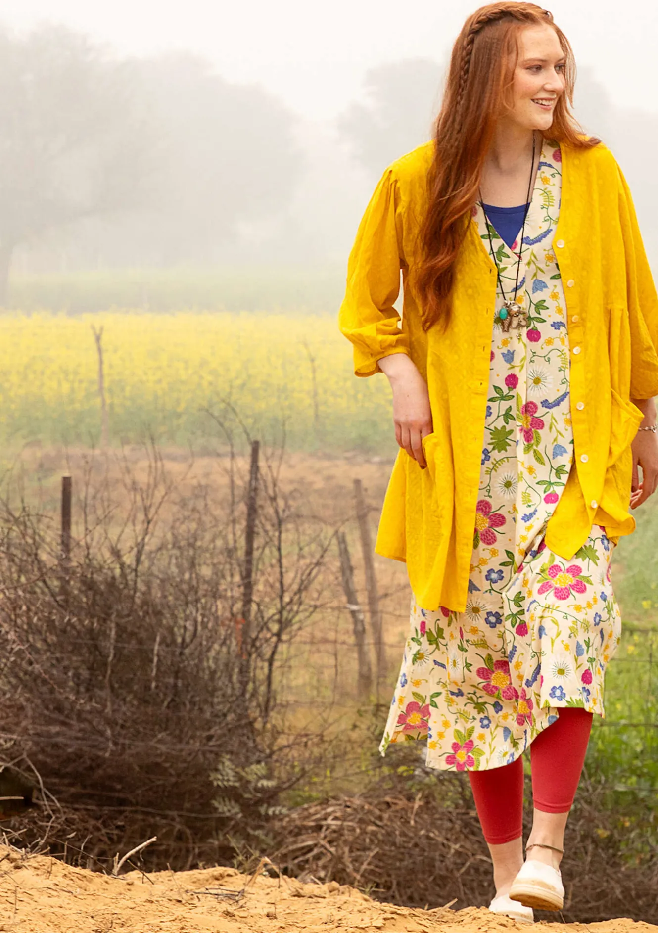 Gudrun Sjödén Trikåklänning "Midsommarsol" i ekologisk bomull