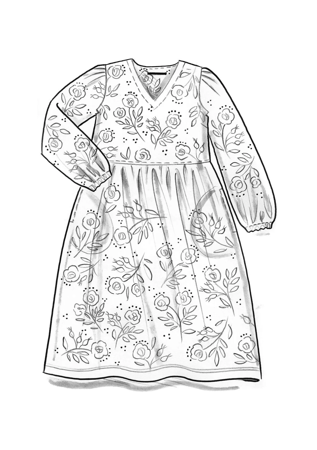 Gudrun Sjödén Trikåklänning "Nyponros" i ekologisk bomull/modal