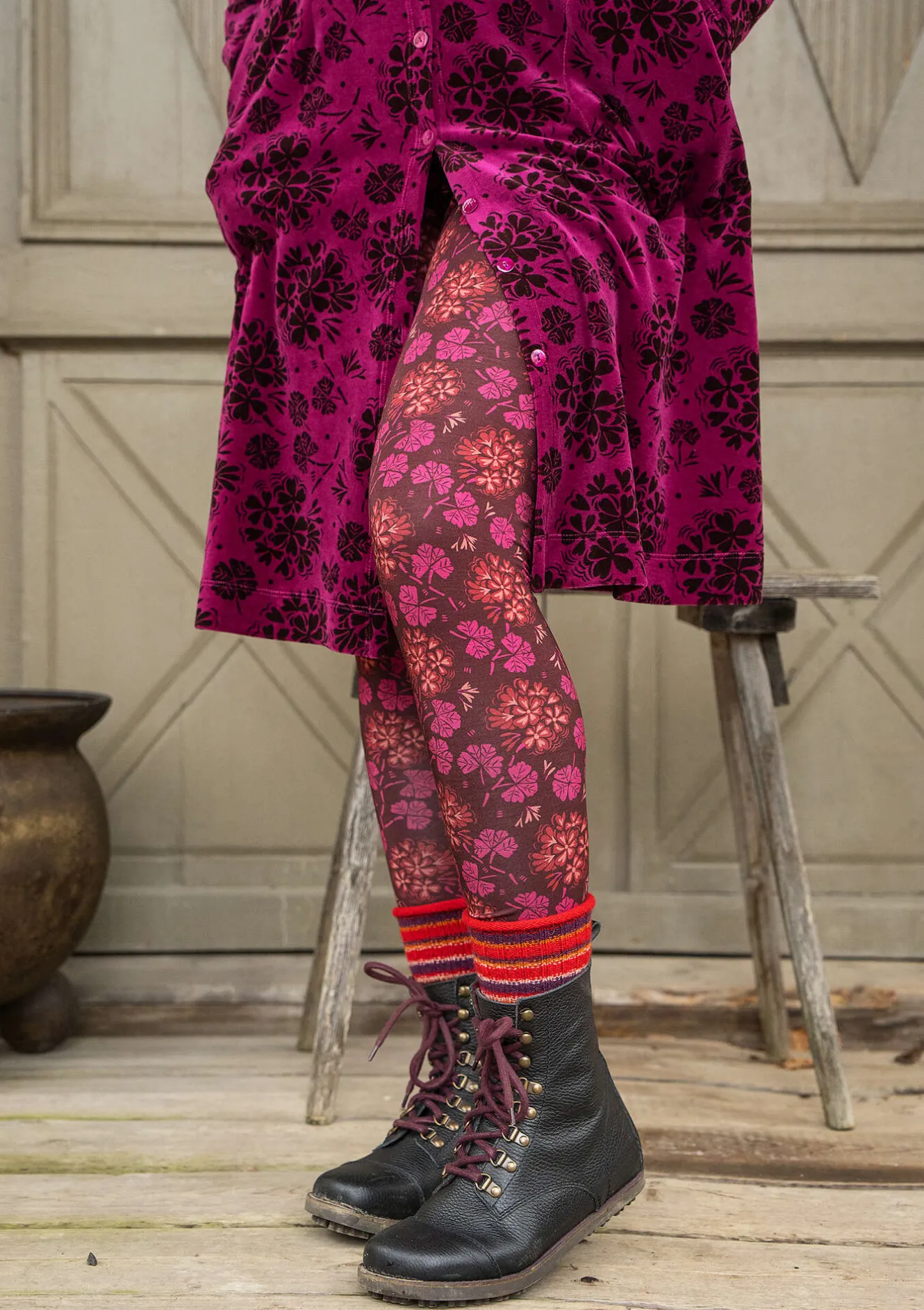 Gudrun Sjödén Trikåleggings "Pelargon" i lyocell/elastan