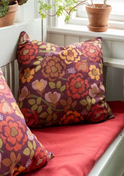 Gudrun Sjödén Tryckt kuddfodral "Wild rose" i lin/bomull