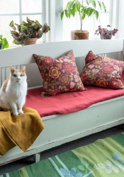 Gudrun Sjödén Tryckt kuddfodral "Wild rose" i lin/bomull