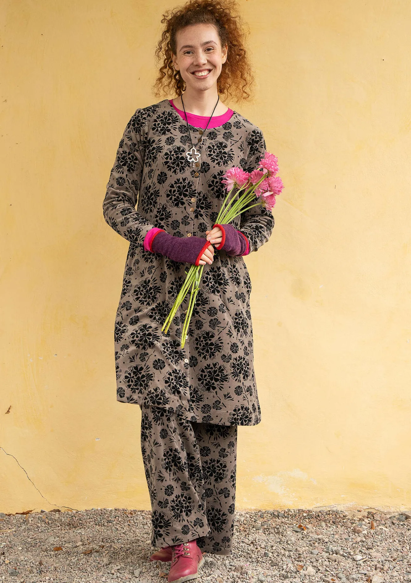 Gudrun Sjödén Velourbyxa "Selma" i ekologisk bomull/återvunnen polyester