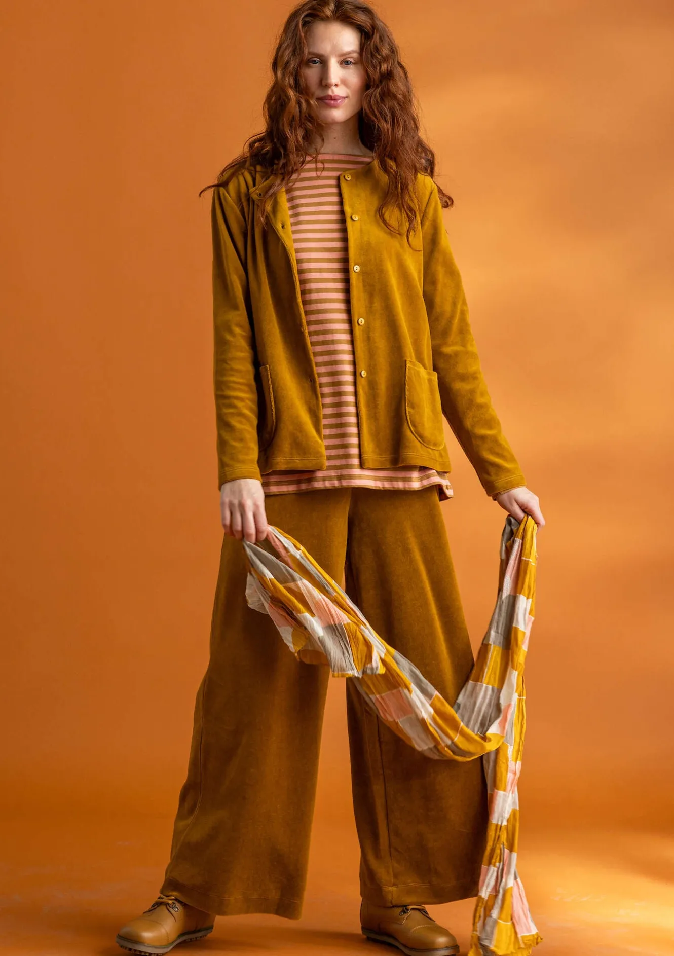 Gudrun Sjödén Velourbyxor i ekologisk bomull/återvunnen polyester