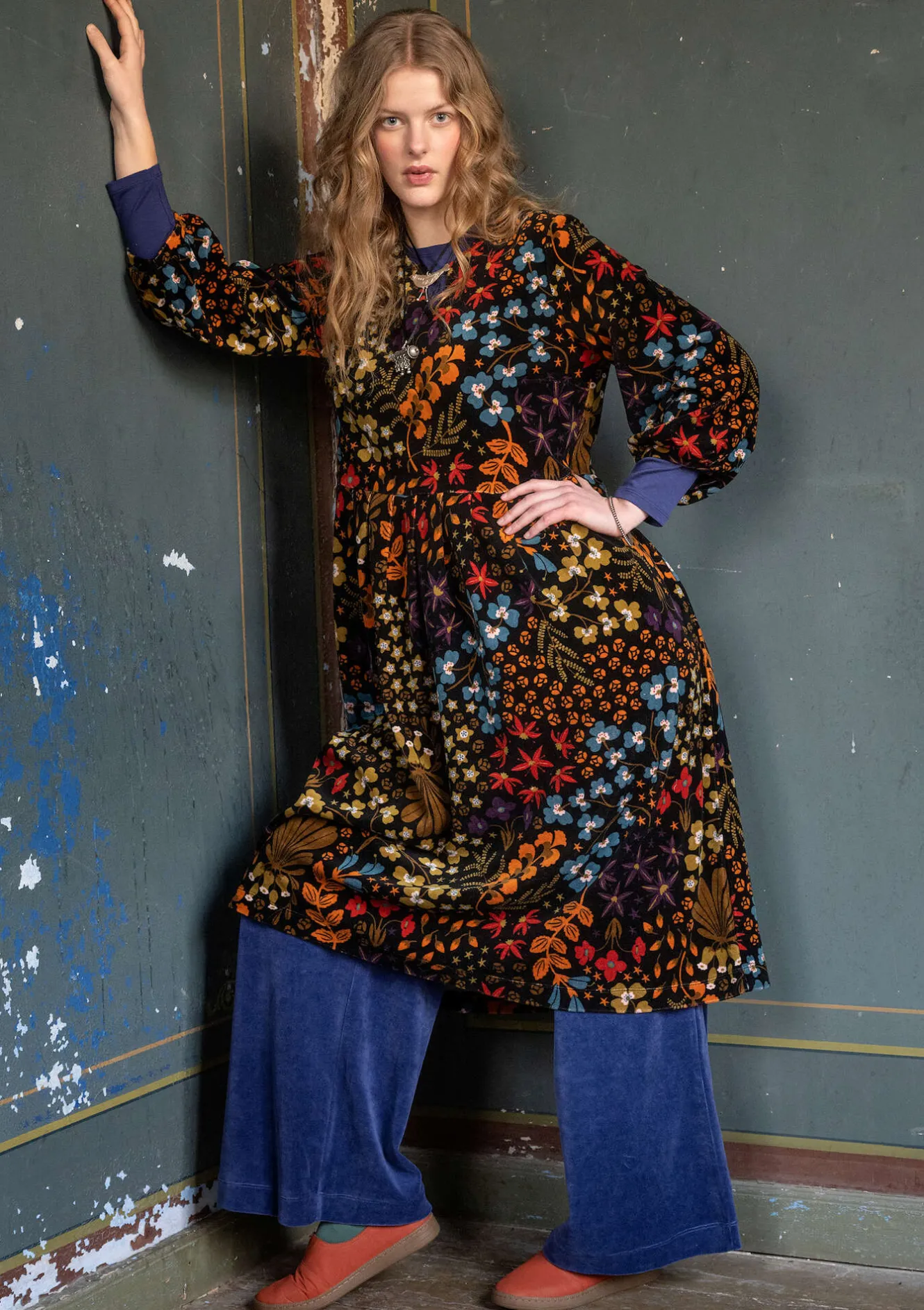 Gudrun Sjödén Velourklänning "Katla" i ekologisk bomull/återvunnen polyester