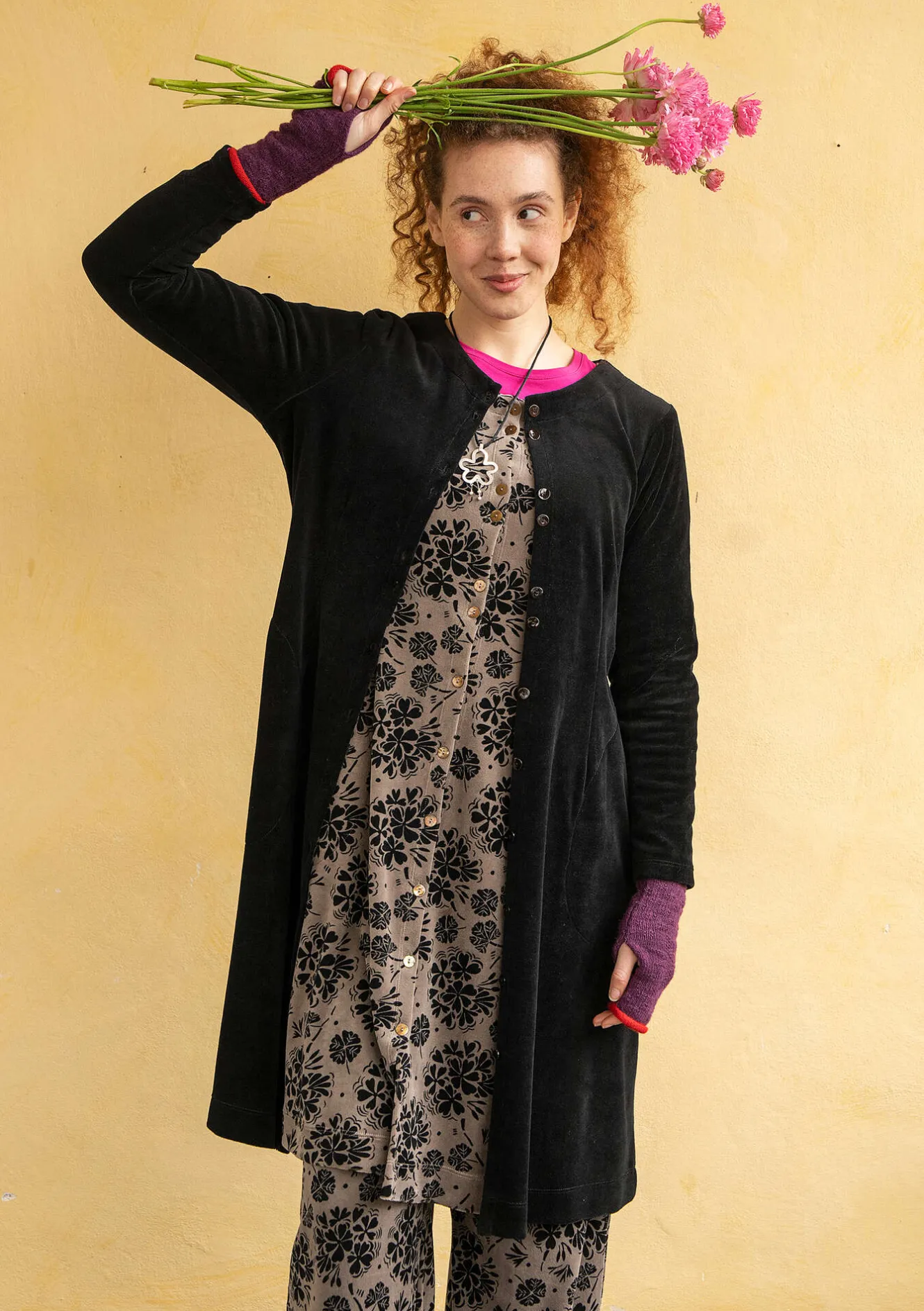 Gudrun Sjödén Velourklänning "Selma" i ekologisk bomull/återvunnen polyester