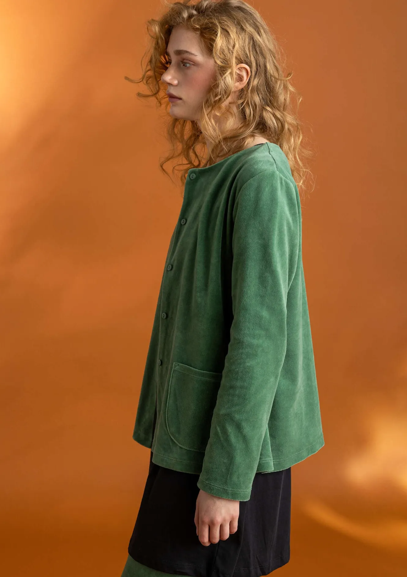 Gudrun Sjödén Velourkofta i ekologisk bomull/återvunnen polyester