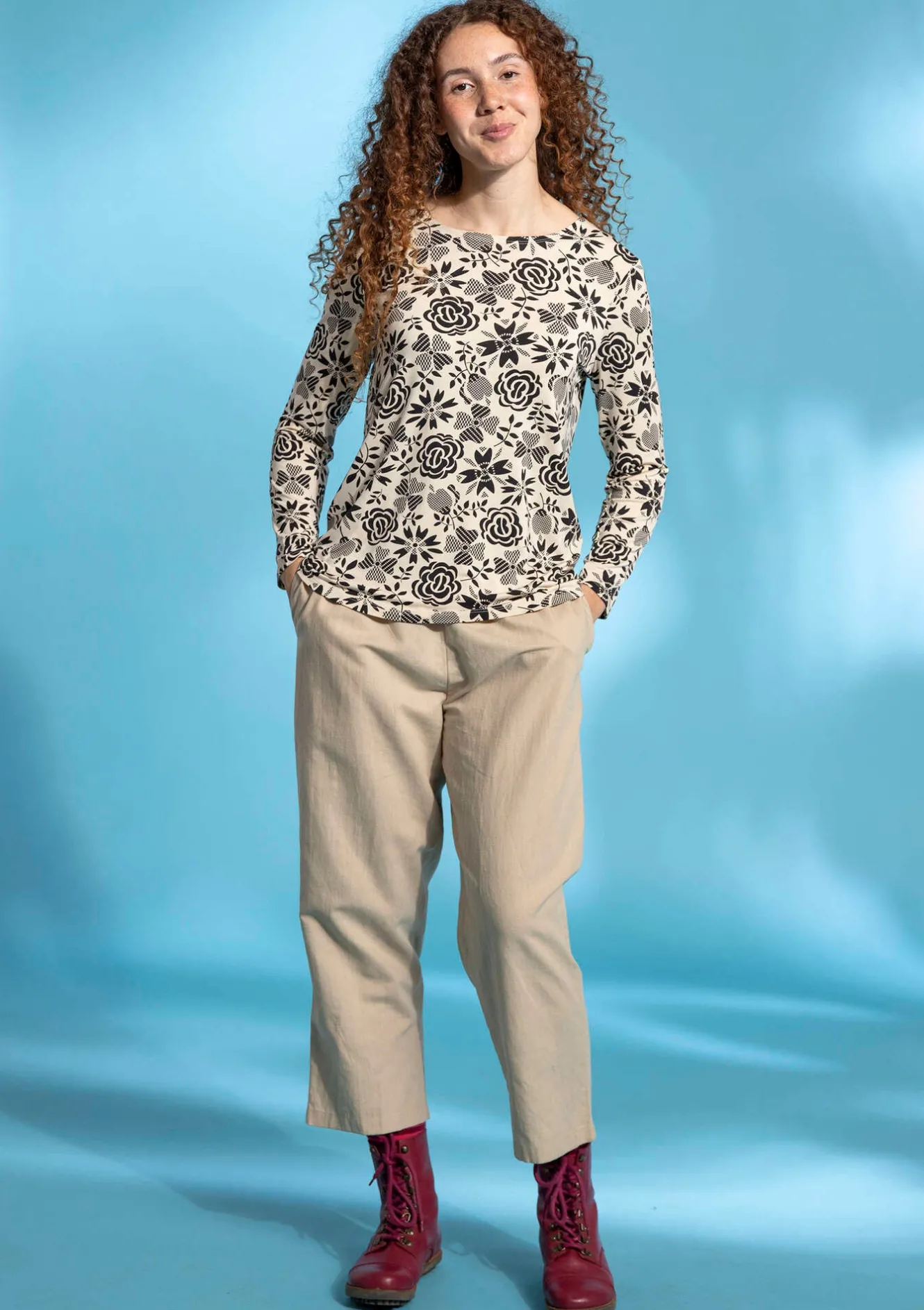 Gudrun Sjödén Vävd byxa i ekologisk bomull/lin