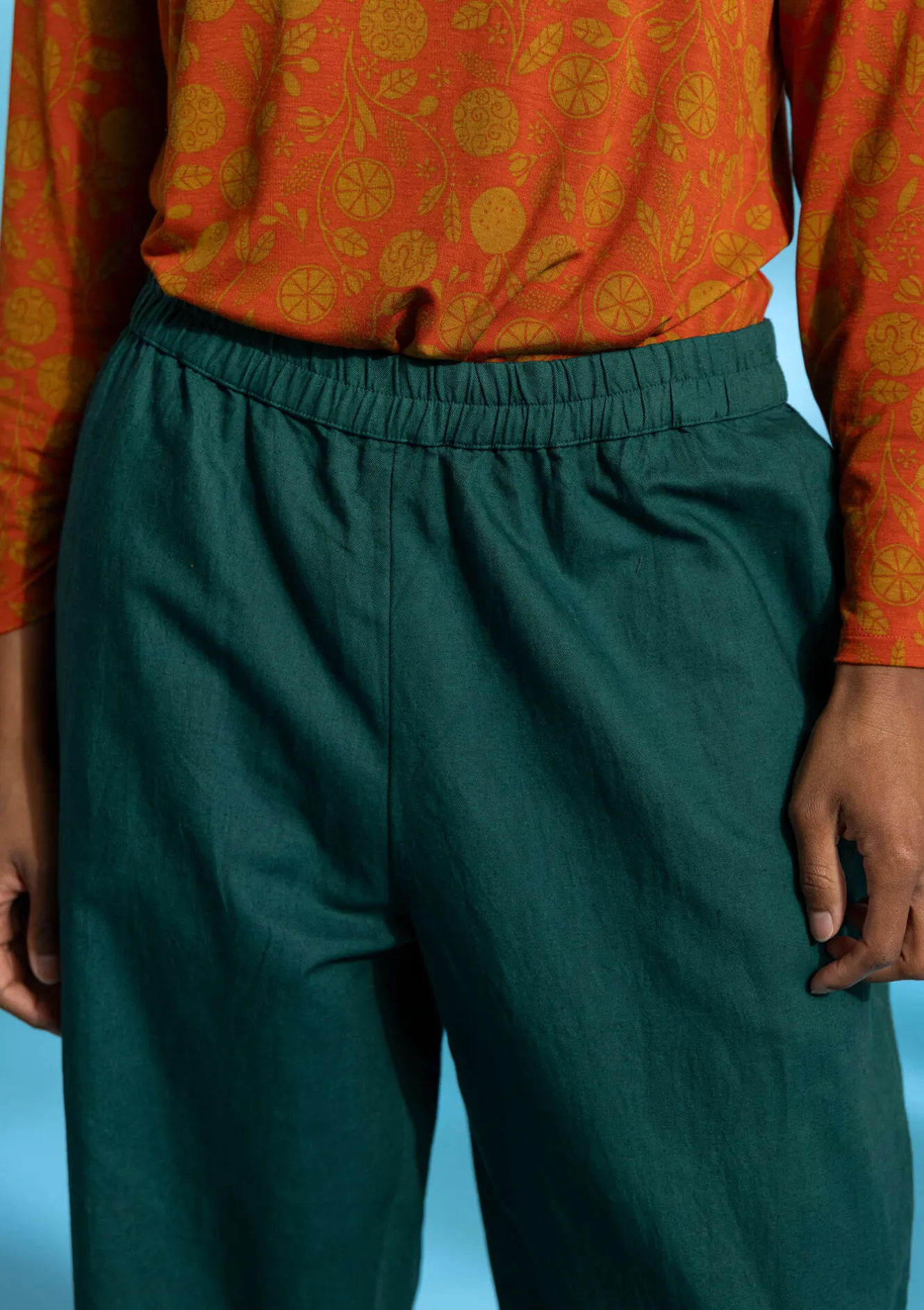 Gudrun Sjödén Vävd byxa i ekologisk bomull/lin