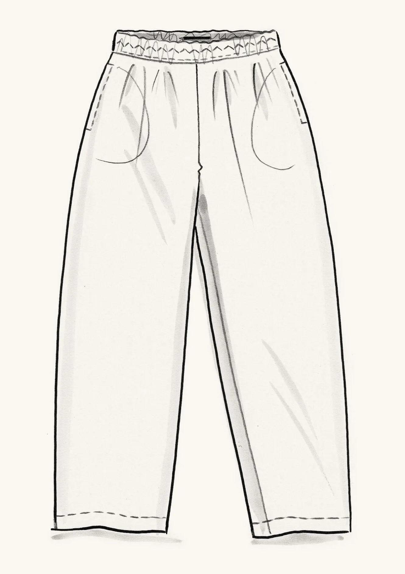 Gudrun Sjödén Vävd byxa "Margit" i lin/modal