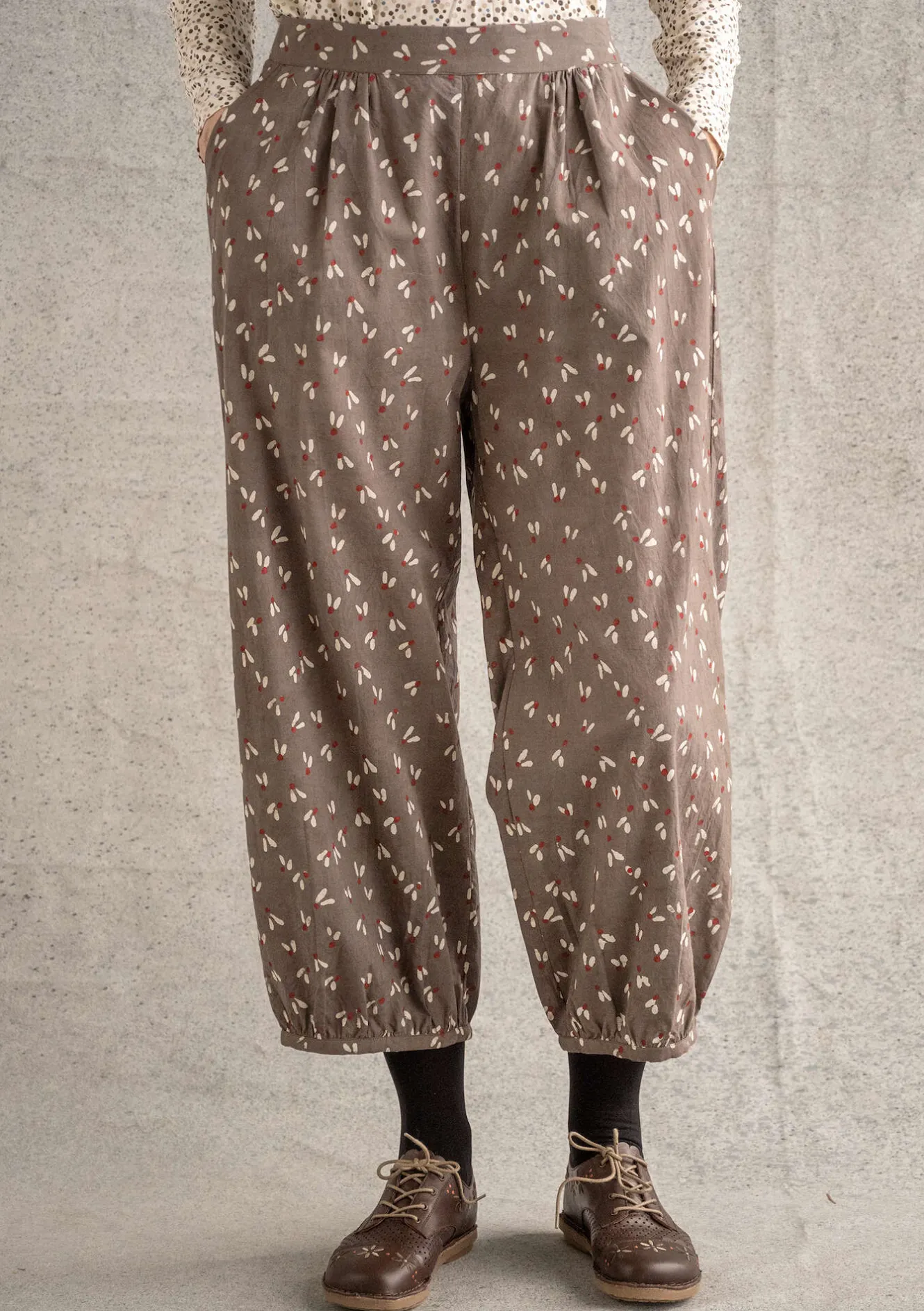 Gudrun Sjödén Vävd byxa "Mud" i ekologisk bomull