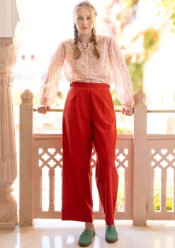 Gudrun Sjödén Vävd byxa "Stina" i ekologisk bomull