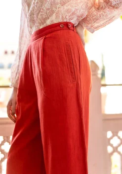 Gudrun Sjödén Vävd byxa "Stina" i ekologisk bomull