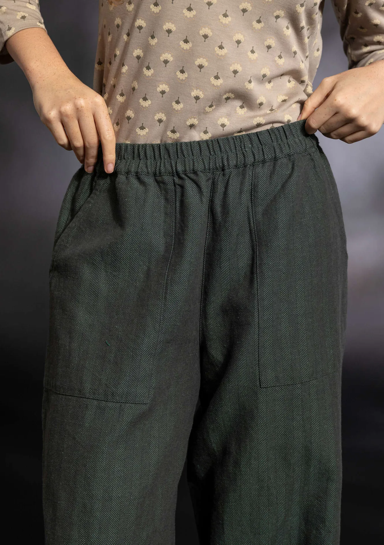 Gudrun Sjödén Vävd byxa "Woodland" i ekologisk bomull/lin