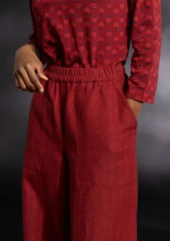 Gudrun Sjödén Vävd byxa "Woodland" i ekologisk bomull/lin