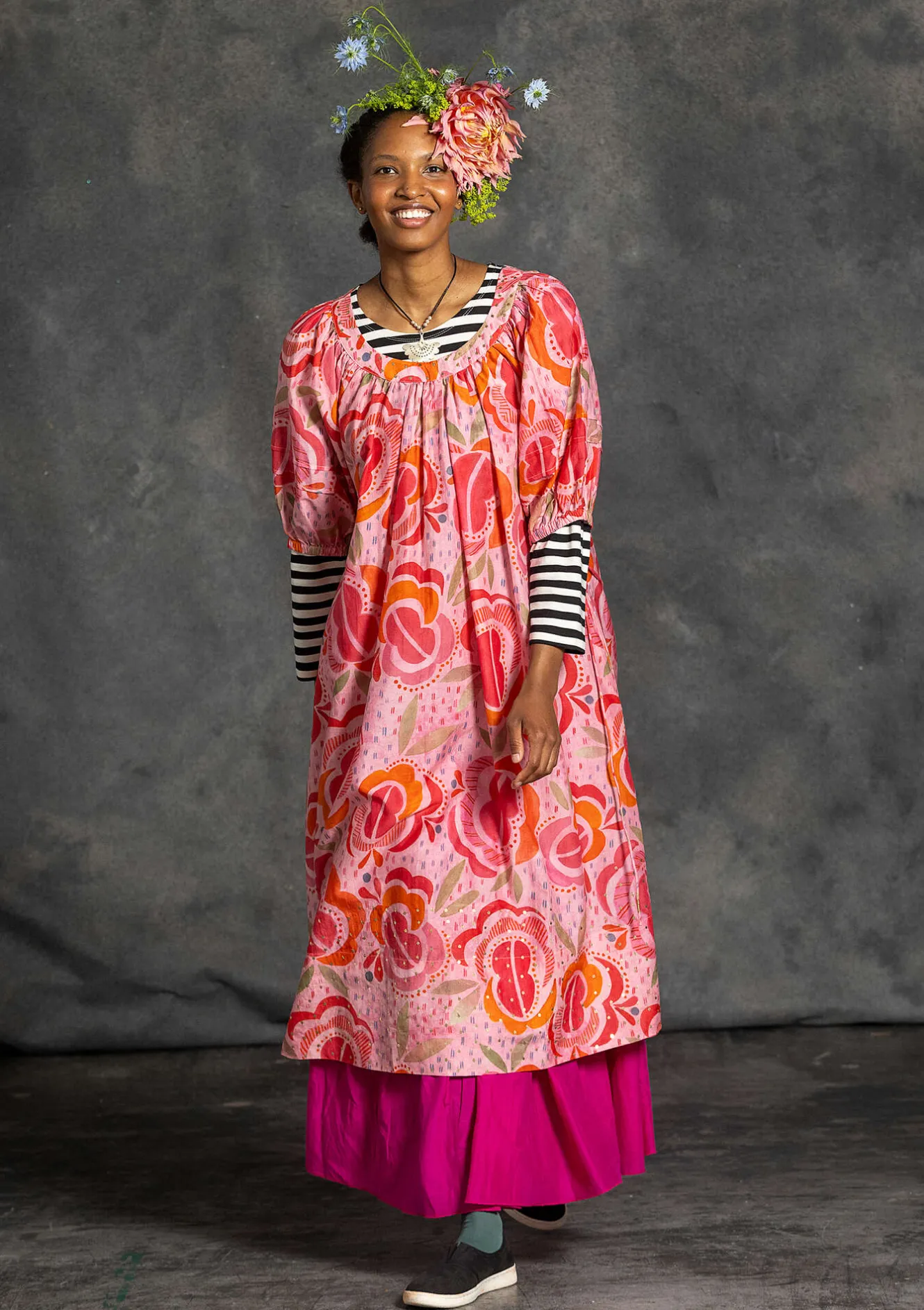 Gudrun Sjödén Vävd klänning "Great Rose" i ekologisk bomull/siden