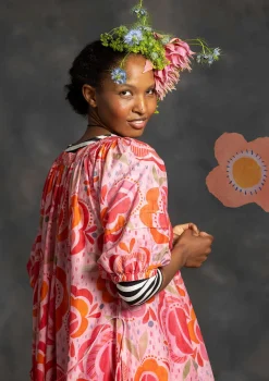 Gudrun Sjödén Vävd klänning "Great Rose" i ekologisk bomull/siden