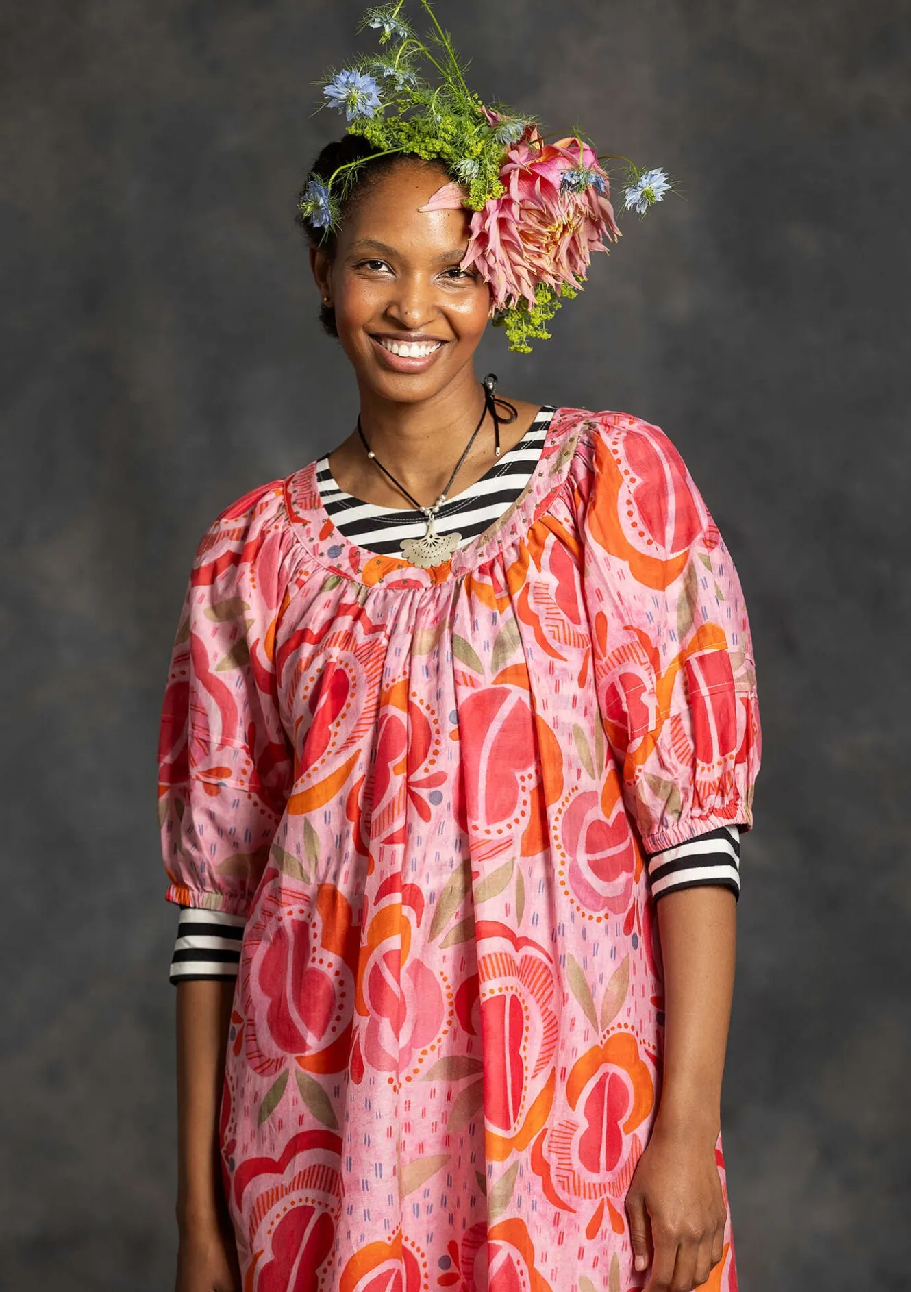 Gudrun Sjödén Vävd klänning "Great Rose" i ekologisk bomull/siden