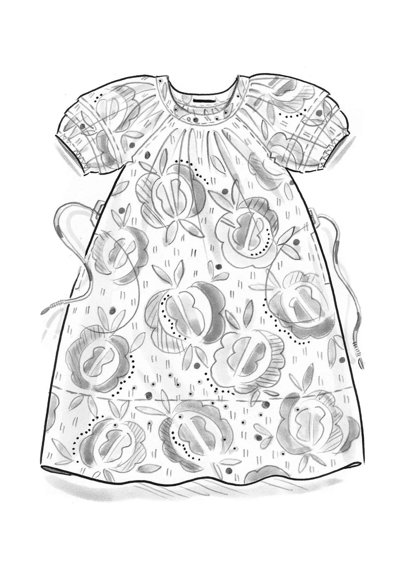 Gudrun Sjödén Vävd klänning "Great Rose" i ekologisk bomull/siden