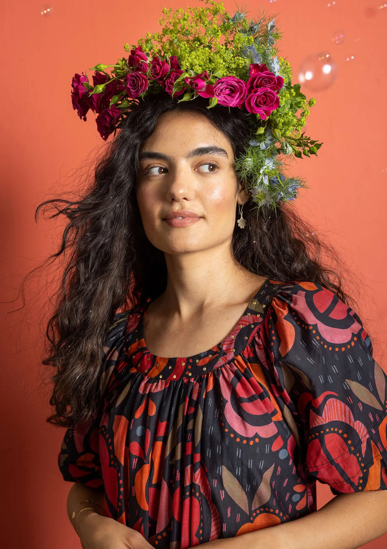 Gudrun Sjödén Vävd klänning "Great Rose" i ekologisk bomull/siden