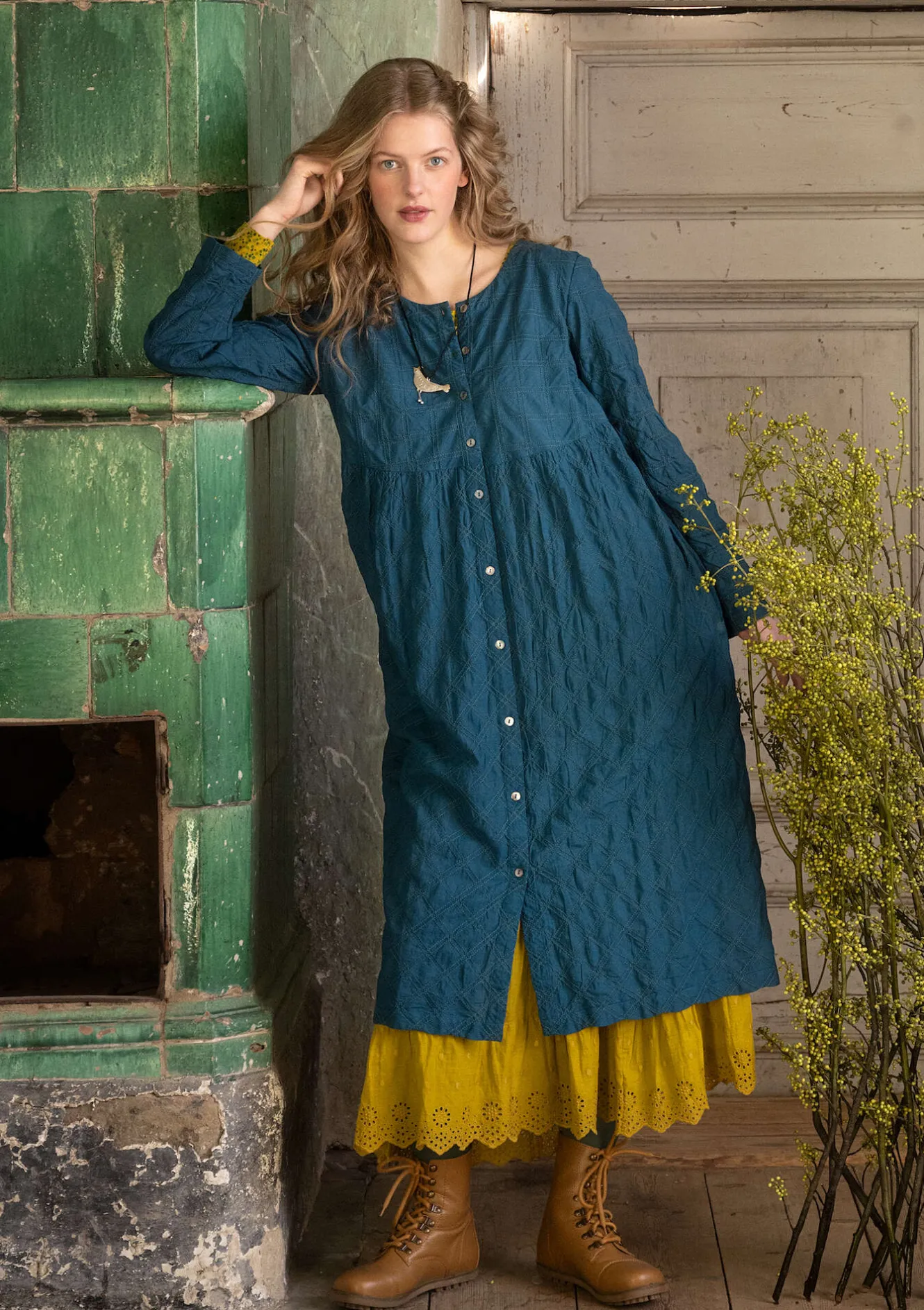 Gudrun Sjödén Vävd klänning "Helga" i ekologisk bomull